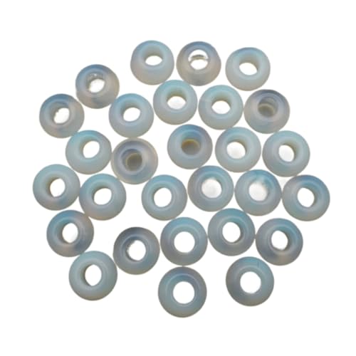 PVUVTNAHW 36 Stück sortierte Naturstein-Perlen, rund, gemischt, 14 x 8 mm, große Hloe-Perlen für Schmuckherstellung, Halsketten, Ohrringe, Zubehör (Opal) von PVUVTNAHW