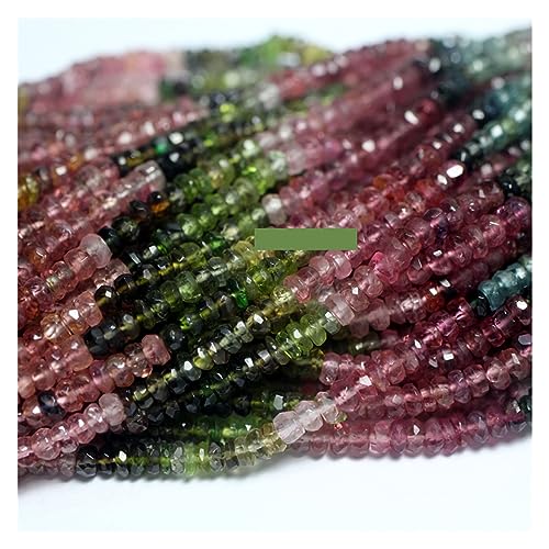 PVUVTNAHW Natürlicher Farbverlauf, bunter Turmalin, 3–4 mm, facettierte Rondelle, handgefertigt, lose Perlen für Körperschmuck, Design, DIY PVUVTNAHW Natürlicher Farbverlauf, bunter Turmalin, 3–4 mm, facettierte Rondelle, handgefertigt, lose Perlen für Körperschmuck, Design, DIY von PVUVTNAHW