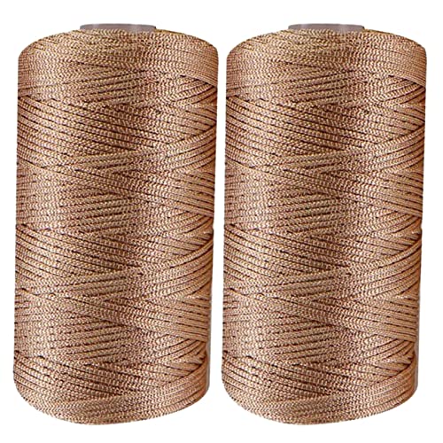PW TOOLS Makramee-Schnur, 2 Stück 200 g Sommer-Sonnenhut-Garn zum Häkeln, Nylon-Häkelgarn, dünnes EIS-Baumwollgarn, Sommer-Häkelgarn, zum Handstricken von Taschen-Hut-Schuhen von PW TOOLS