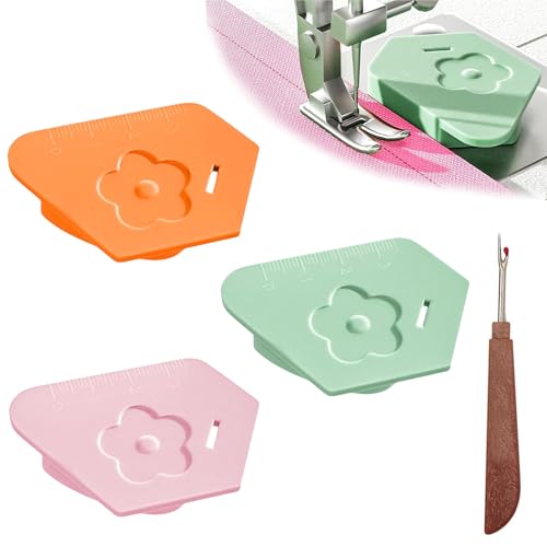 Magnetische NahtfüHrung, NäHzubehör, 3 Stück Polygonale Magnetischer NahtfüHrer mit Skala und 1 Stück Nahttrenner, Multifunktionaler NäHgewichte, NäHmaschinen Zubehör für AnfäNger von PWCTNT