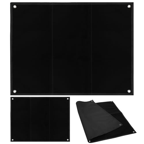PWGHWG 85 × 70 cm Patches Klett Wand Klettfläche Klettmatte Wand Kletttafel Patches Klett Taktische Patch Display Tafel mit Ösen für Abzeichen, Aufnäher, Aufkleber (Schwarz) von PWGHWG