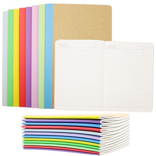PWGHWG Kraft Notizbuch A5 liniert, 12 Stück Notizbücher Set, Notizheft Leer mit Regenbogen Rücken in 8 Pastell Farben, 60 Seiten, Notebook A5 Notizblock für Büro, Schule, 21×14 cm PWGHWG Kraft Notizbuch A5 liniert, 12 Stück Notizbücher Set, Notizheft Leer mit Regenbogen Rücken in 8 Pastell Farben, 60 Seiten, Notebook A5 Notizblock für Büro, Schule, 21×14 cm von PWGHWG