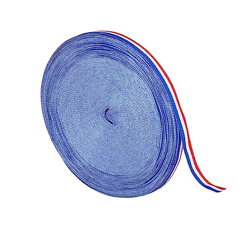 PWHUYJLEY 10 Meter Rot Weiß Blau Geschenkband, Medaillenband für Hochzeitsdekoration Geschenkverpackung und Nationale Feierlichkeiten Patriotisches Banne (10M X 15MM) von PWHUYJLEY