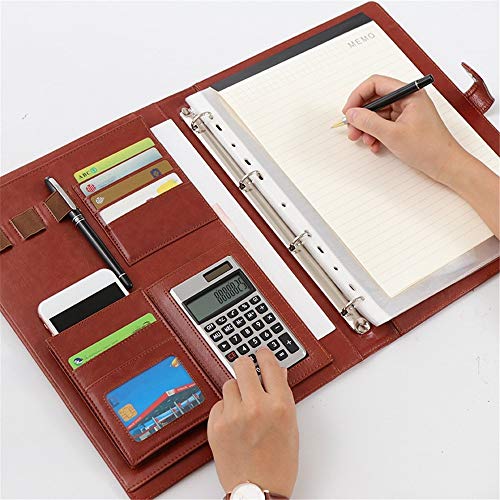 A4 Zwischenablage Mappe Konferenzmappe, A4 Lederordner Business Resume Klemmbrett Dateimanager Taschen for Büroarbeit(Brown) von PXAMORTEL