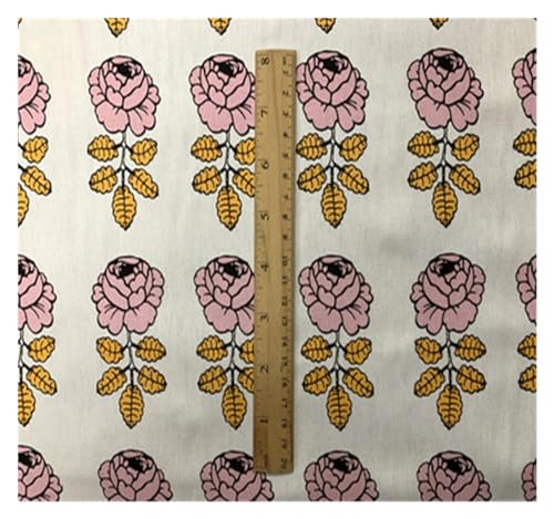 Bedruckter Baumwollstoff, Großer Blumendruck, handgefertigt, Patchwork, Baumwolle, Canvas, Stoff for Nähen, for Taschen, Kissen, DIY, Tischdecke, Vorhang, Sofa, 91 cm x 145 cm(13) von PXAMORTEL