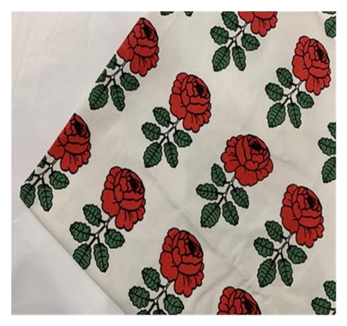 Bedruckter Baumwollstoff, Großer Blumendruck, handgefertigt, Patchwork, Baumwolle, Canvas, Stoff for Nähen, for Taschen, Kissen, DIY, Tischdecke, Vorhang, Sofa, 91 cm x 145 cm(27) von PXAMORTEL