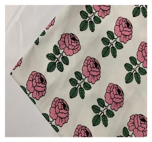 Bedruckter Baumwollstoff, Großer Blumendruck, handgefertigt, Patchwork, Baumwolle, Canvas, Stoff for Nähen, for Taschen, Kissen, DIY, Tischdecke, Vorhang, Sofa, 91 cm x 145 cm(30) von PXAMORTEL