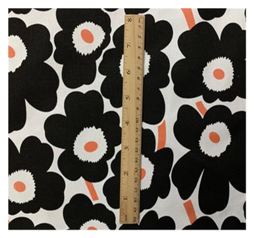 Bedruckter Baumwollstoff, Großer Blumendruck, handgefertigt, Patchwork, Baumwolle, Canvas, Stoff for Nähen, for Taschen, Kissen, DIY, Tischdecke, Vorhang, Sofa, 91 cm x 145 cm(52) von PXAMORTEL