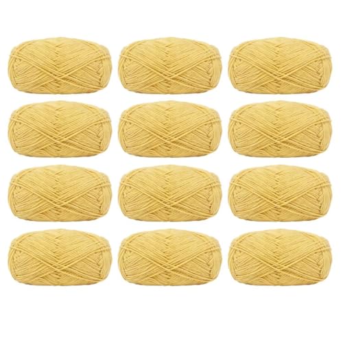 Farbiges Strickgarn, 12er-Pack 40 g Acryl-Baumwoll-Mischgewebe, 4-fädig, 2 mm, mehrfarbiges Garn(Color 11) von PXAMORTEL