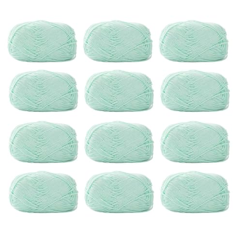 Farbiges Strickgarn, 12er-Pack 40 g Acryl-Baumwoll-Mischgewebe, 4-fädig, 2 mm, mehrfarbiges Garn(Color 22) von PXAMORTEL