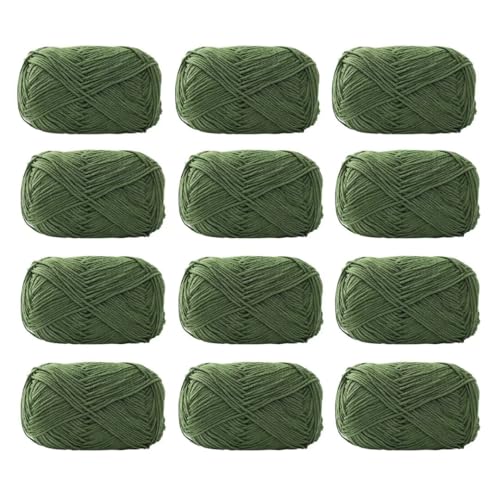 Farbiges Strickgarn, 12er-Pack 40 g Acryl-Baumwoll-Mischgewebe, 4-fädig, 2 mm, mehrfarbiges Garn(Color 26) von PXAMORTEL
