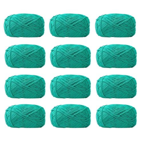 Farbiges Strickgarn, 12er-Pack 40 g Acryl-Baumwoll-Mischgewebe, 4-fädig, 2 mm, mehrfarbiges Garn(Color 27) von PXAMORTEL