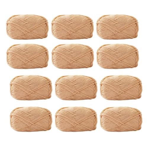 Farbiges Strickgarn, 12er-Pack 40 g Acryl-Baumwoll-Mischgewebe, 4-fädig, 2 mm, mehrfarbiges Garn(Color 29) von PXAMORTEL