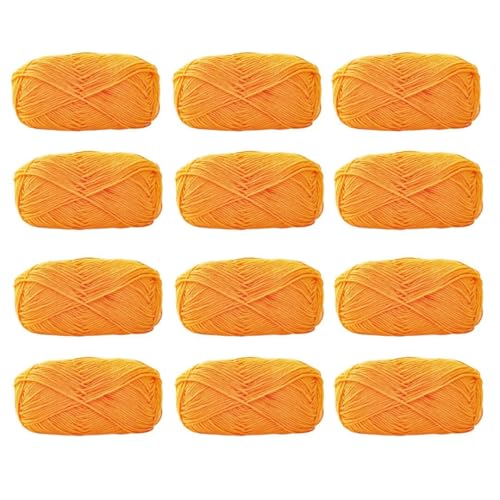 Farbiges Strickgarn, 12er-Pack 40 g Acryl-Baumwoll-Mischgewebe, 4-fädig, 2 mm, mehrfarbiges Garn(Color 39) von PXAMORTEL