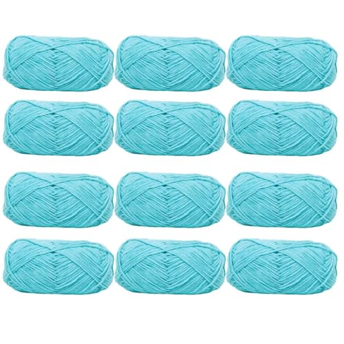 Farbiges Strickgarn, 12er-Pack 40 g Acryl-Baumwoll-Mischgewebe, 4-fädig, 2 mm, mehrfarbiges Garn(Color 41) von PXAMORTEL