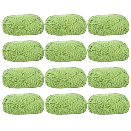 Farbiges Strickgarn, 12er-Pack 40 g Acryl-Baumwoll-Mischgewebe, 4-fädig, 2 mm, mehrfarbiges Garn(Color 55) von PXAMORTEL