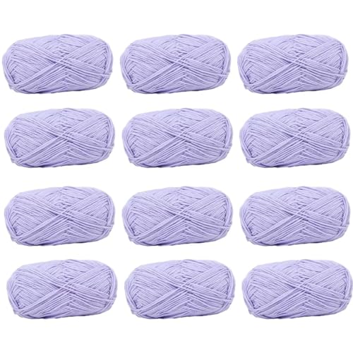 Farbiges Strickgarn, 12er-Pack 40 g Acryl-Baumwoll-Mischgewebe, 4-fädig, 2 mm, mehrfarbiges Garn(Color 56) von PXAMORTEL