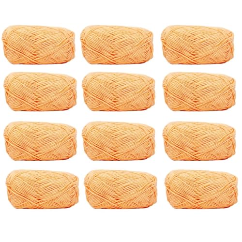 Farbiges Strickgarn, 12er-Pack 40 g Acryl-Baumwoll-Mischgewebe, 4-fädig, 2 mm, mehrfarbiges Garn(Color 64) von PXAMORTEL