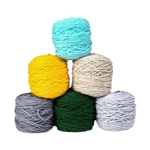 Farbiges Strickgarn, Häkel-Tufting-Garn, 6er-Pack, mehrfarbig, 5 mm, for Teppich-Tufting, Punch Needle, 195 g Knäuel(F) von PXAMORTEL