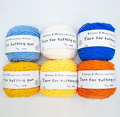 Farbiges Strickgarn, Tufting-Garn, Baumwoll-Polyester-Mischgewebe, mehrfarbig, 95 g/195 g/458 g Rolle(458g/roll) von PXAMORTEL