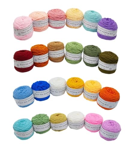 Farbiges Strickgarn, Tufting-Gun-Garn, Polyester-Baumwoll-Mischgewebe, 8 Stränge, 5 mm, 195 g, Rolle, mehrfarbig, 200 Meter(Aba2b2) von PXAMORTEL