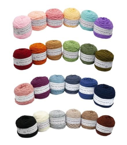 Farbiges Strickgarn, Tufting-Gun-Garn, Polyester-Baumwoll-Mischgewebe, 8 Stränge, 5 mm, 195 g, Rolle, mehrfarbig, 200 Meter(Abcd) von PXAMORTEL