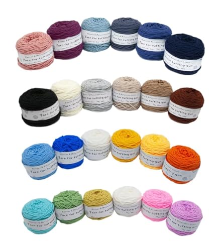 Farbiges Strickgarn, Tufting-Gun-Garn, Polyester-Baumwoll-Mischgewebe, 8 Stränge, 5 mm, 195 g, Rolle, mehrfarbig, 200 Meter(Cda2b2) von PXAMORTEL
