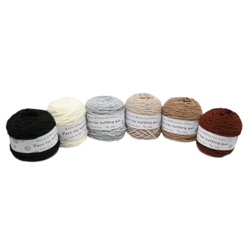 Farbiges Strickgarn, Tufting-Gun-Garn, Polyester-Baumwoll-Mischgewebe, 8 Stränge, 5 mm, 195 g, Rolle, mehrfarbig, 200 Meter(D) von PXAMORTEL
