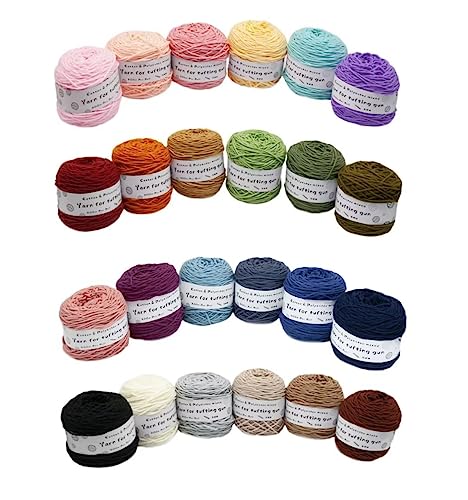 Farbiges Strickgarn, Tufting Gun Garn Baumwolle Polyester Packung mit 6 Rollen Multicolor mehrere Größen(Abcd,M) von PXAMORTEL