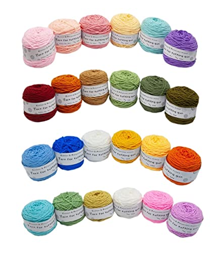 Farbiges Strickgarn, Tufting-Gun-Garn zur Teppichherstellung, Polyester-Baumwolle, gemischt, 195 g, Rolle, 8 Stränge, 5 mm, 200 m, mehrfarbig(Aba2b2) von PXAMORTEL