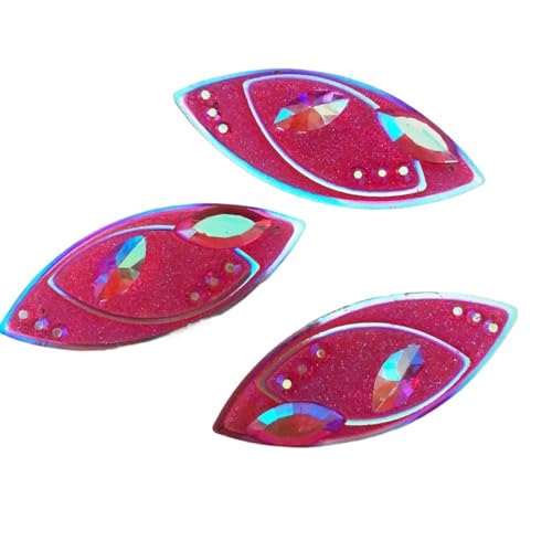 Flat Back Strasssteine Diamante, 100 STÜCKE AB Harz 20 * 50mm Flatback Strass 2 Loch Applikation Sammelalbum Hochzeit Ornament DIY Zubehör Handwerk Diamant Kunst(Clear) von PXAMORTEL