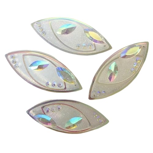 Flat Back Strasssteine Diamante, 100 STÜCKE AB Harz 20 * 50mm Flatback Strass 2 Loch Applikation Sammelalbum Hochzeit Ornament DIY Zubehör Handwerk Diamant Kunst(Fluorescent Green) von PXAMORTEL