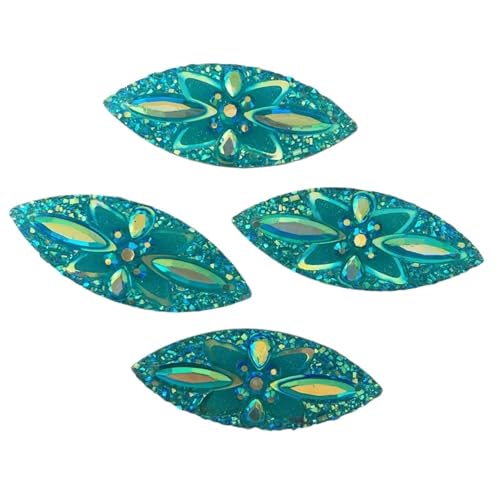 Flat Back Strasssteine Diamante, 100 STÜCKE AB Harz 20 * 50mm Flatback Strass 2 Loch Applikation Sammelalbum Hochzeit Ornament DIY Zubehör Handwerk Diamant Kunst(Light Red) von PXAMORTEL