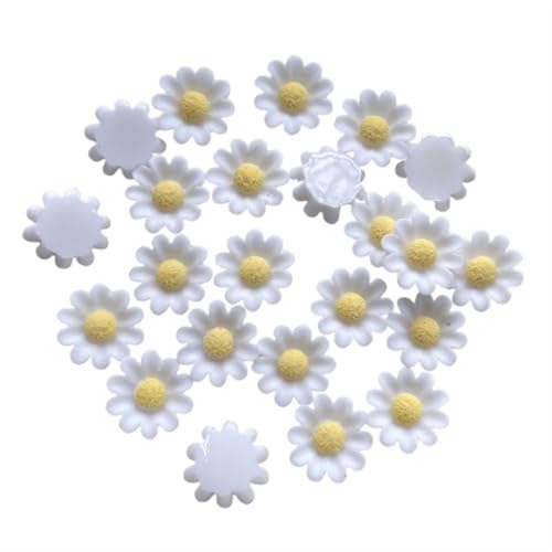 Flat Back Strasssteine Diamante, 100 Stück 10 mm Harz 3D Farbe Mini Blume Edelstein Flachboden Diamant Scrapbook Figur Aufkleber Kunst Dekoration Handwerk Diamant Kunst(Color 00) von PXAMORTEL