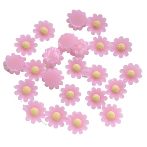 Flat Back Strasssteine Diamante, 100 Stück 10 mm Harz 3D Farbe Mini Blume Edelstein Flachboden Diamant Scrapbook Figur Aufkleber Kunst Dekoration Handwerk Diamant Kunst(Color 04) von PXAMORTEL
