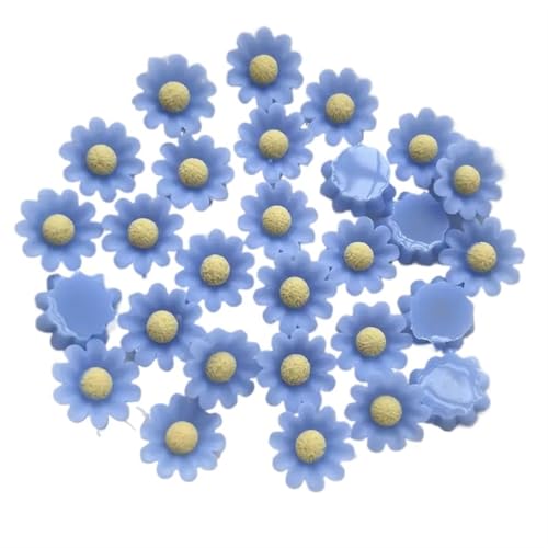 Flat Back Strasssteine Diamante, 100 Stück 10 mm Harz 3D Farbe Mini Blume Edelstein Flachboden Diamant Scrapbook Figur Aufkleber Kunst Dekoration Handwerk Diamant Kunst(Color 07) von PXAMORTEL