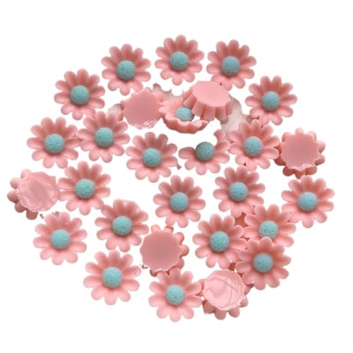 Flat Back Strasssteine Diamante, 100 Stück 10 mm Harz 3D Farbe Mini Blume Edelstein Flachboden Diamant Scrapbook Figur Aufkleber Kunst Dekoration Handwerk Diamant Kunst(Color 08) von PXAMORTEL