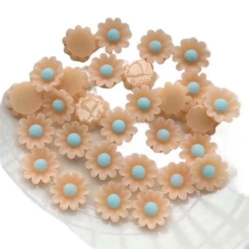 Flat Back Strasssteine Diamante, 100 Stück 10 mm Harz 3D Farbe Mini Blume Edelstein Flachboden Diamant Scrapbook Figur Aufkleber Kunst Dekoration Handwerk Diamant Kunst(Color 09) von PXAMORTEL