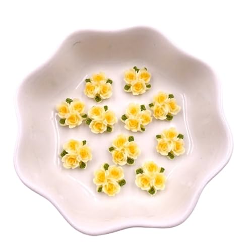 Flat Back Strasssteine Diamante, 100 Stück Mini-Rosen aus Kunstharz, bunt, mit drei Blättern, flache Rückseite, Blumen, Nagelkunst, DIY, Hochzeit, Sammelalben, Schmuck, Bastelzubehör, Diamantkunst(Col Flat Back Strasssteine Diamante, 100 Stück Mini-Rosen aus Kunstharz, bunt, mit drei Blättern, flache Rückseite, Blumen, Nagelkunst, DIY, Hochzeit, Sammelalben, Schmuck, Bastelzubehör, Diamantkunst(Col von PXAMORTEL