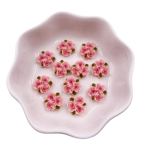 Flat Back Strasssteine Diamante, 100 Stück Mini-Rosen aus Kunstharz, bunt, mit drei Blättern, flache Rückseite, Blumen, Nagelkunst, DIY, Hochzeit, Sammelalben, Schmuck, Bastelzubehör, Diamantkunst(Col Flat Back Strasssteine Diamante, 100 Stück Mini-Rosen aus Kunstharz, bunt, mit drei Blättern, flache Rückseite, Blumen, Nagelkunst, DIY, Hochzeit, Sammelalben, Schmuck, Bastelzubehör, Diamantkunst(Col von PXAMORTEL