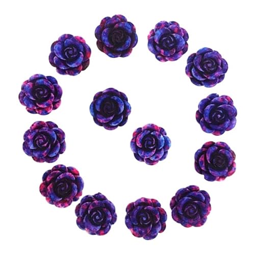 Flat Back Strasssteine Diamante, 100 stücke 14mm Harz Rose Blume Flatback Applikationen for Telefon/hochzeit/handwerk Diamant Kunst(Dark Blue Red) von PXAMORTEL