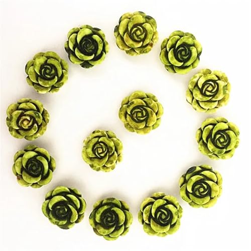 Flat Back Strasssteine Diamante, 100 stücke 14mm Harz Rose Blume Flatback Applikationen for Telefon/hochzeit/handwerk Diamant Kunst(Dark Green) von PXAMORTEL