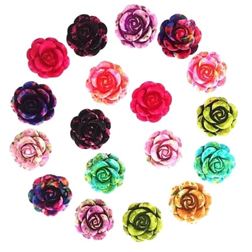 Flat Back Strasssteine Diamante, 100 stücke 14mm Harz Rose Blume Flatback Applikationen for Telefon/hochzeit/handwerk Diamant Kunst(Mix) von PXAMORTEL