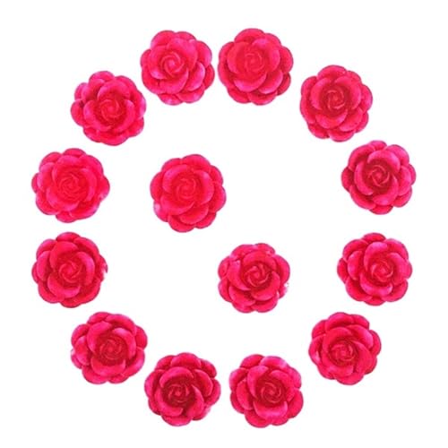 Flat Back Strasssteine Diamante, 100 stücke 14mm Harz Rose Blume Flatback Applikationen for Telefon/hochzeit/handwerk Diamant Kunst(Red) von PXAMORTEL