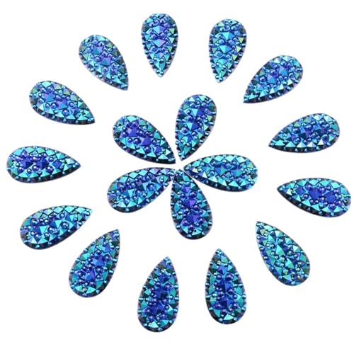 Flat Back Strasssteine Diamante, 16 Stück 16 x 30 mm AB-Kristalltropfen, dunkelblau, Strasssteine mit flacher Rückseite, Kunstharz, for Aufnähen auf Kleidung/Heimdekoration/Urlaub, Diamantkunst Flat Back Strasssteine Diamante, 16 Stück 16 x 30 mm AB-Kristalltropfen, dunkelblau, Strasssteine mit flacher Rückseite, Kunstharz, for Aufnähen auf Kleidung/Heimdekoration/Urlaub, Diamantkunst von PXAMORTEL