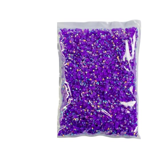 Flat Back Strasssteine Diamante, 2–6 mm Jelly AB-Harz, nicht Hot Fix-Strasssteine, flache Rückseite, Kunststoffkristalle, Strass-Glitzer, große Paketsteine, Diamantkunst(Amethyst Ab,SS6(2mm)10000pcs) von PXAMORTEL