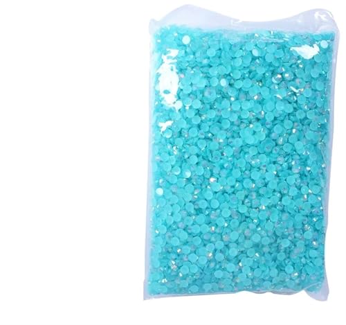 Flat Back Strasssteine Diamante, 2–6 mm Jelly AB-Harz, nicht Hot Fix-Strasssteine, flache Rückseite, Kunststoffkristalle, Strass-Glitzer, große Paketsteine, Diamantkunst(Aquamarine Ab,SS20(5mm)3000pcs von PXAMORTEL