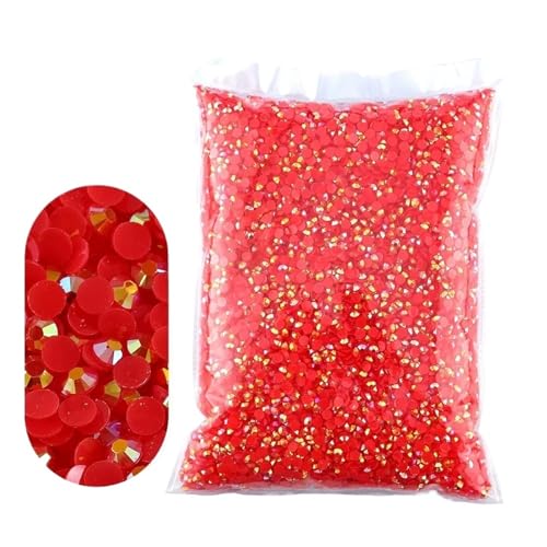 Flat Back Strasssteine Diamante, 2–6 mm Jelly AB-Harz, nicht Hot Fix-Strasssteine, flache Rückseite, Kunststoffkristalle, Strass-Glitzer, große Paketsteine, Diamantkunst(Big Red Ab,3mm10000pcs) von PXAMORTEL