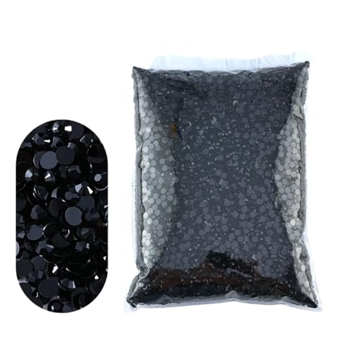Flat Back Strasssteine Diamante, 2–6 mm Jelly AB-Harz, nicht Hot Fix-Strasssteine, flache Rückseite, Kunststoffkristalle, Strass-Glitzer, große Paketsteine, Diamantkunst(Black,6mm1000pcs) von PXAMORTEL