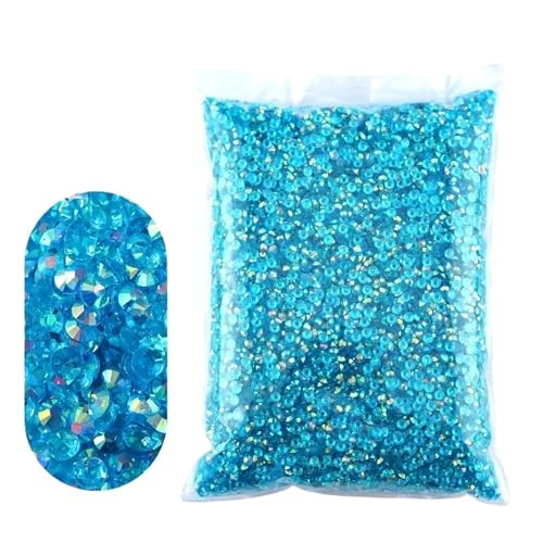 Flat Back Strasssteine Diamante, 2–6 mm Jelly AB-Harz, nicht Hot Fix-Strasssteine, flache Rückseite, Kunststoffkristalle, Strass-Glitzer, große Paketsteine, Diamantkunst(Blue 00ab,2mm 10000pcs) von PXAMORTEL